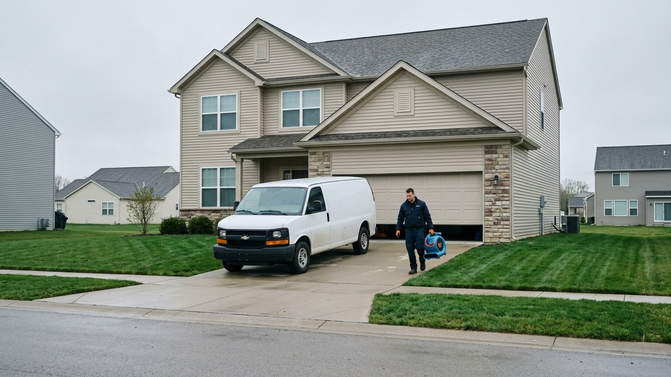 Water damage restoration work in Saline, Michigan